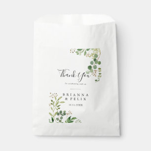 Sacolinha Eucalipto Simple Brown Floral Obrigado Casamento