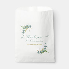 Sacolinha Eucalyptus E Dourado Casamento Obrigado