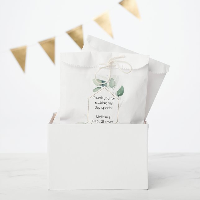 Sacolinha Eucalyptus greenery personaliza as bolsas (Criador carregado)