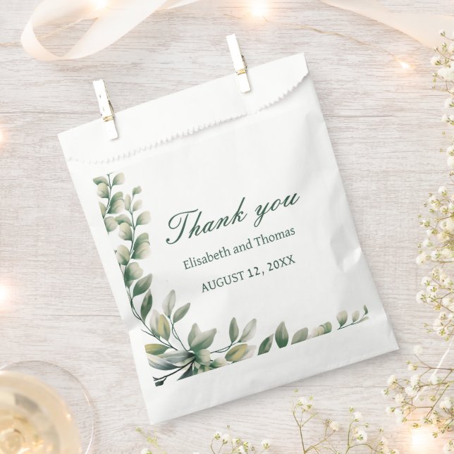 Sacolinha Eucalyptus leaves wedding favour bag (Cortado)