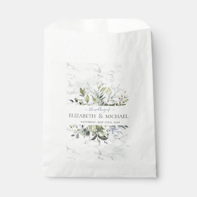 Sacolinha Eucalyptus Vermelhos Marble Botânico Dusty Blue (Frente)