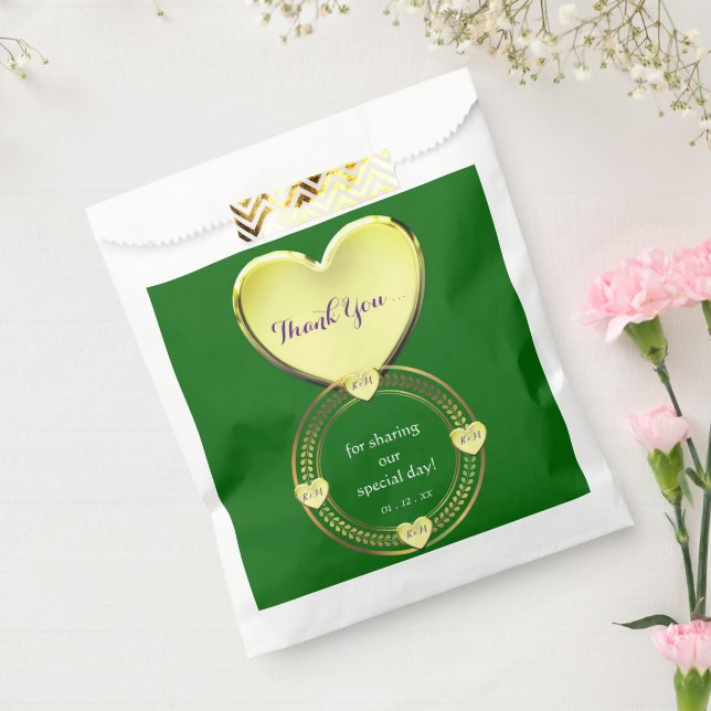 Sacolinha Eventos Dourados de Festa de casamento Verde Purpl (Selado)