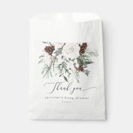 Sacolinha Evergreen elegante chá de fraldas de inverno obrig