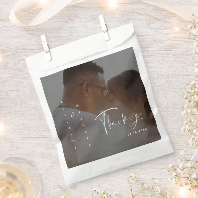 Sacolinha Fa De Casamento De Foto Do Noivo Do Escuro Elegant (Cortado)