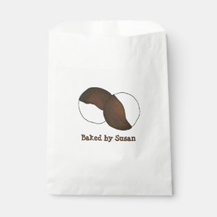 Sacolinha Fabricado por Biscoito Branco Preto Personalizado,