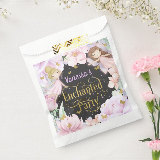 Sacolinha Fada de jardim, festa de aniversário encantada (Selado)