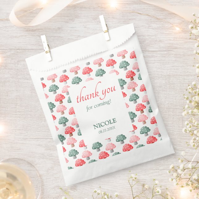 Sacolinha Fada, Primeiro Aniversário, Cogumelo Colorido (Cortado)