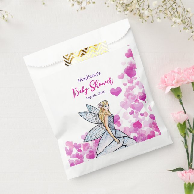 Sacolinha Fada Princesa Chuveiro de Bebê Rosa Corações Moda (Selado)