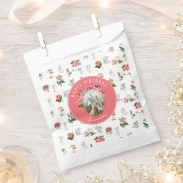 Sacolinha Fairies Pink Floral Mushroom Fairy Castle Birthday