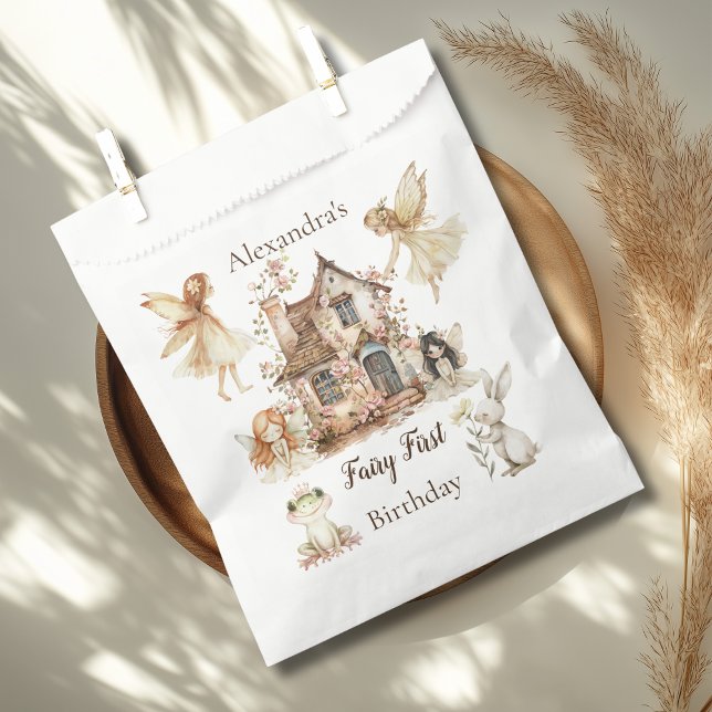 Sacolinha Fairy First Birthday Woodland Floral (Criador carregado)