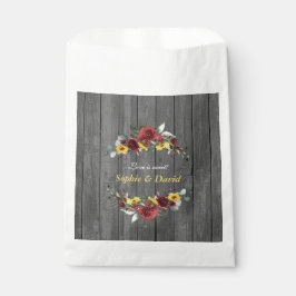 Sacolinha Fall Burgundy Rosas Sunflower Celeiro Casamento de