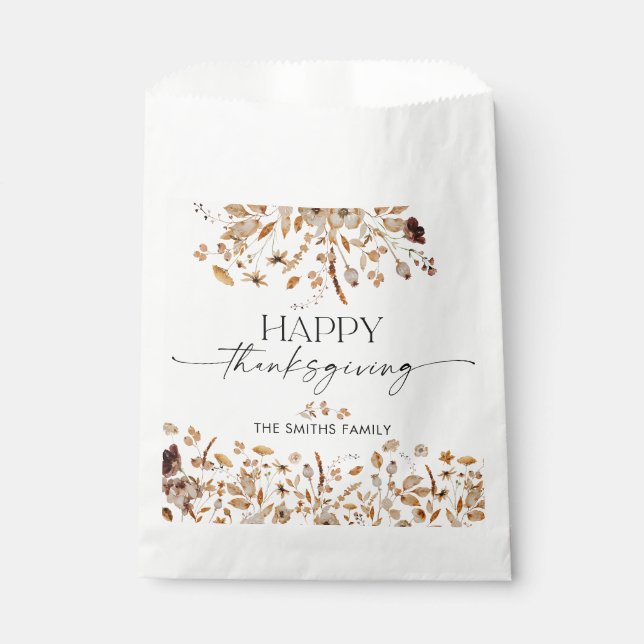 Sacolinha Fall Leaves Thanksgiving Dinner Favor Bags (Frente)