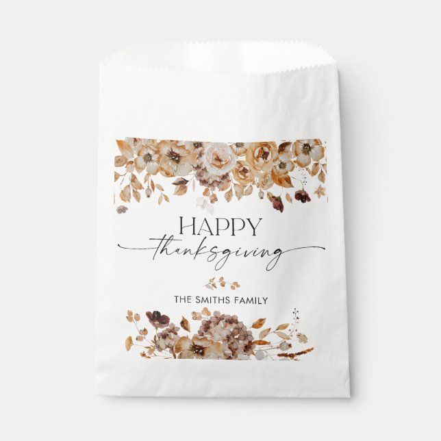 Sacolinha Fall Leaves Thanksgiving Dinner Favor Bags (Frente)