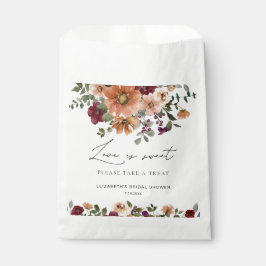 Sacolinha Fall Terracotta Burgundy Floral Love is Sweet