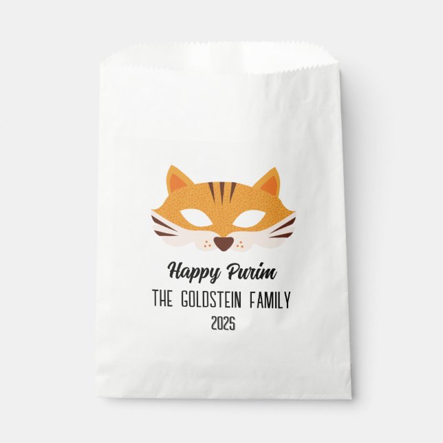 Sacolinha fantasia de mascarada de máscara de Raposa Purim (Frente)