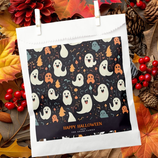 Sacolinha Fantasmas Coloridos Personalizados Felizes Hallowe (Criador carregado)