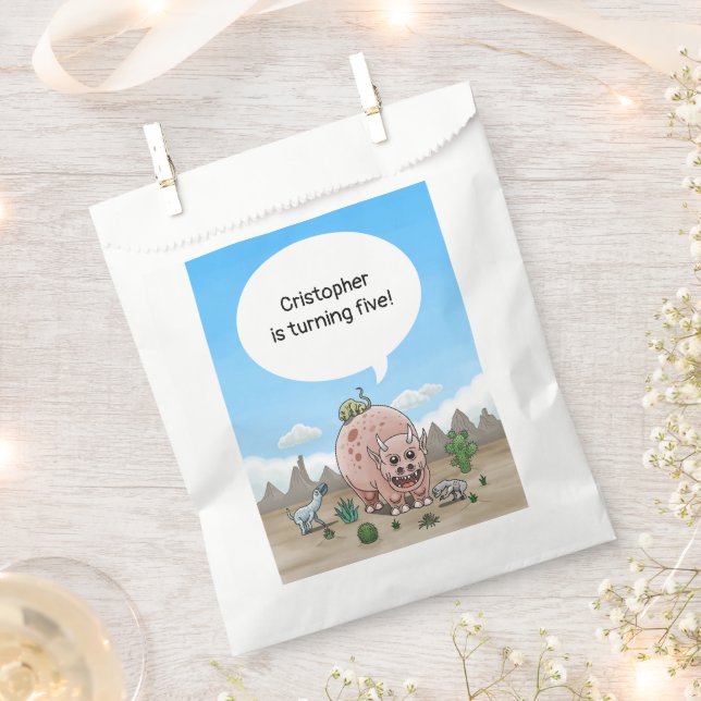 Sacolinha Fantasy dinossauro aniversário (Cortado)