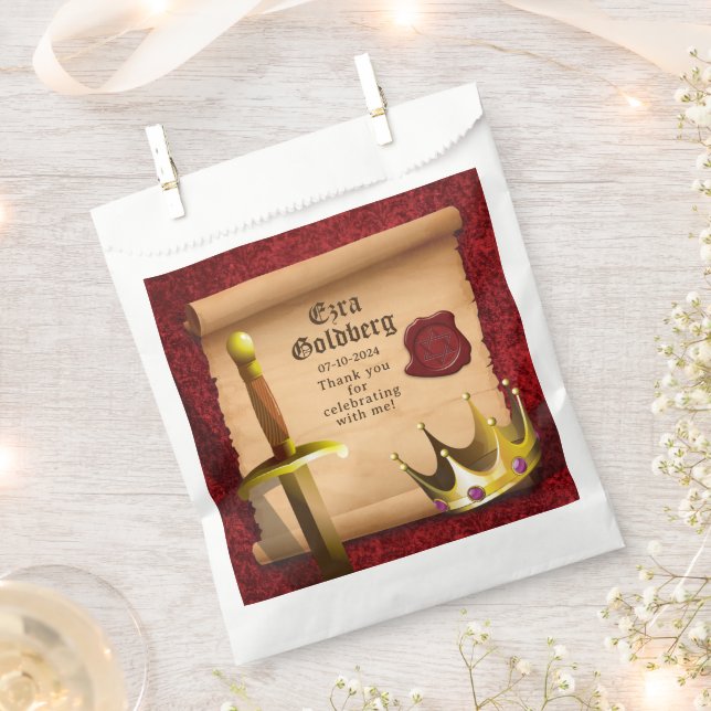 Sacolinha Fantasy Sword Crown Medieval Bar Mitzvah (Cortado)