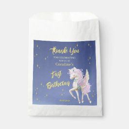 Sacolinha Favor Bolsas "Obrigado" com gentil unicórnio