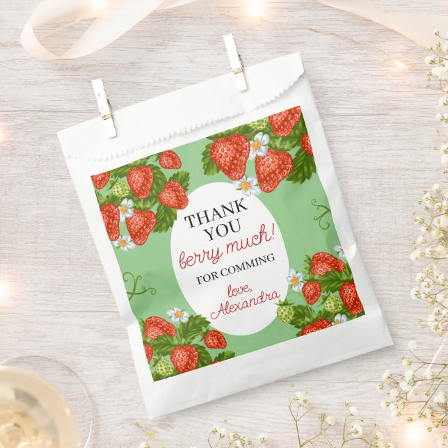 Sacolinha Favor da Primeira Festa de aniversário Berry (Cortado)