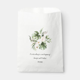 Sacolinha Favor de Casamento Floral Tropical Cor-de-Rosa Esb