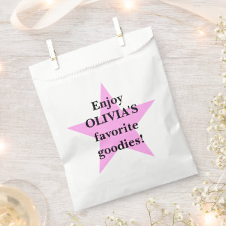 Sacolinha Favor de Doce Personalizado Pink Star Festa