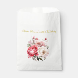 Sacolinha Favor de festa floral personalizado para Sweet 16
