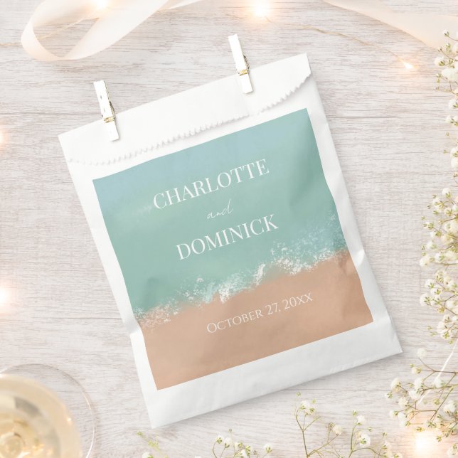 Sacolinha Favor do Casamento de Praia Simples no Verão (Cortado)