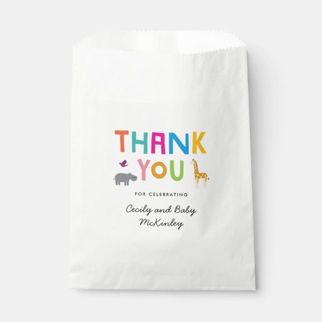 Sacolinha Favor do Chá de fraldas Safari Animal Africano (Frente)