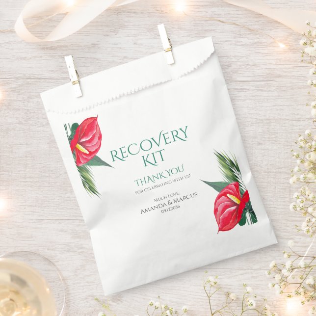 Sacolinha Favor do kit de recuperação de casamentos de flore (Cortado)