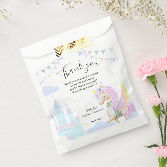 Sacolinha Favorecer Bolsas para um chá de fraldas com unicór (Selado)