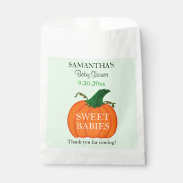 Sacolinha Favores do Chá de fraldas de Abóbora Laranja-Bonit