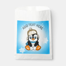 Favoritos personalizados do bebê pinguim
