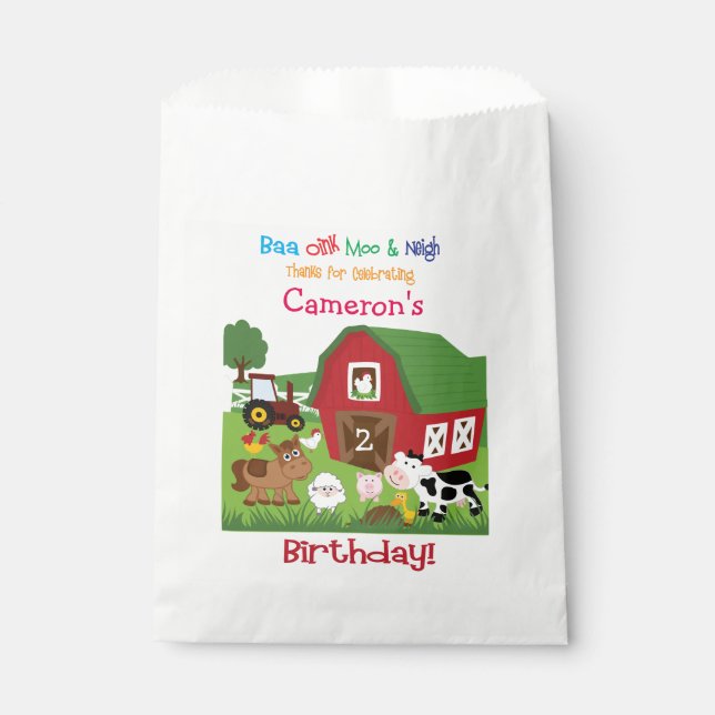 Sacolinha Fazenda Animal Birthday Goody/Favor Bag (Frente)