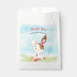 Sacolinha Fazenda De Chá de fraldas Da Watercolor Girl Bunny