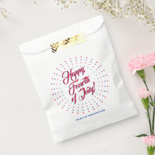 Sacolinha Feliz 4 de julho, estrelas brancas e azuis vermelh