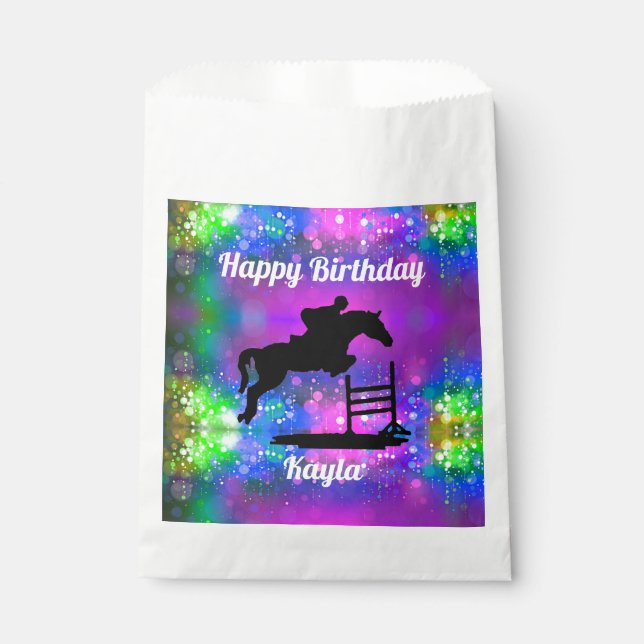 Sacolinha Feliz Aniversário Caçador de Cavalos Jumper Equest (Frente)