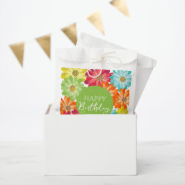 Sacolinha Feliz Aniversário Colorida Flores de primavera