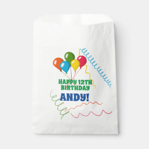 Sacolinha Feliz aniversário colorido com balões