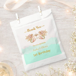 Sacolinha Feliz Aniversário da Sereia das Raparigas Gêmeas