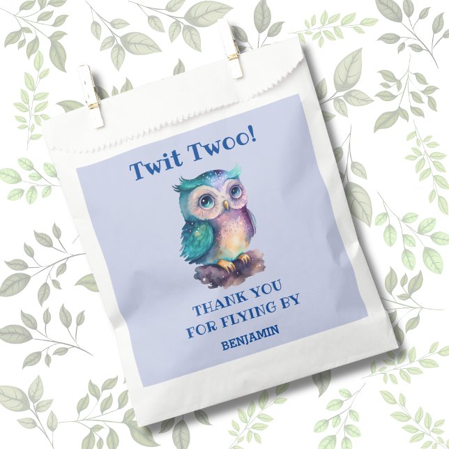 Sacolinha Feliz Aniversário de Coruja Azul, Obrigado (Criador carregado)