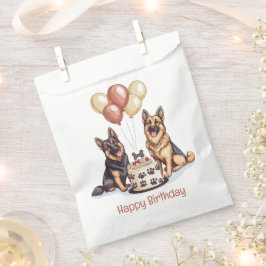 Sacolinha Feliz aniversário German shepherd Cães Bolo de Ani