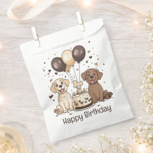 Sacolinha Feliz Aniversário Labrador Cachorros de Retriever