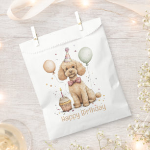 Sacolinha Feliz Aniversário Poodle Padrão Cachorro
