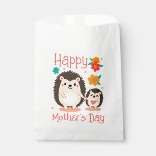 Sacolinha Feliz Dia das Mães Mamãe e Bebêouriço-cacheiro