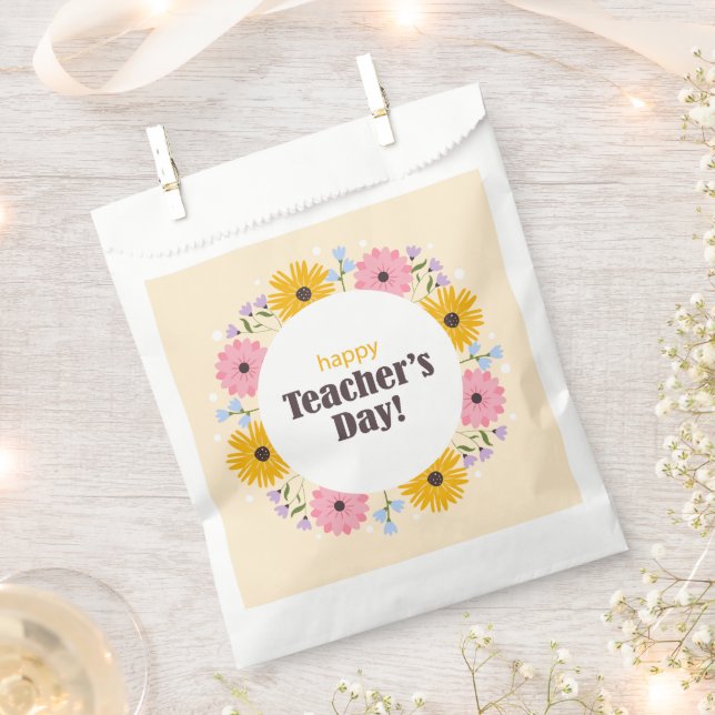 Sacolinha Feliz Dia dos Professores Flores Silvestres (Cortado)