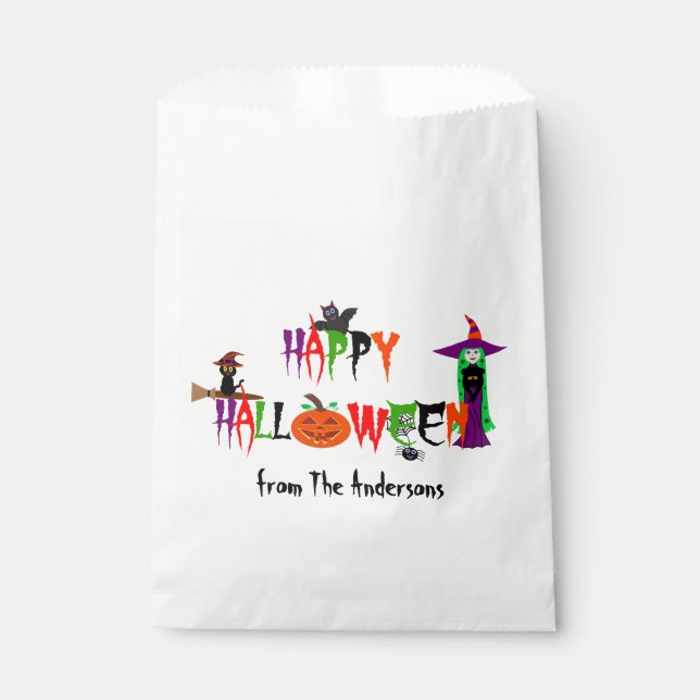 Sacolinha Feliz Halloween Favor de Bolsas (Frente)