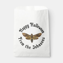Sacolinha Feliz Halloween Mariposa Caveira com nome personal
