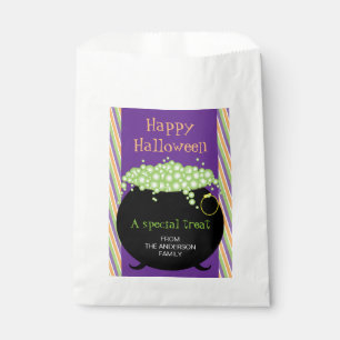 Sacolinha Feliz Halloween, Pote de bruxa, personalizado