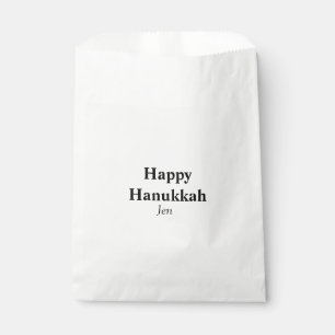 Sacolinha Feliz Hanukkah, seu nome de imagem de texto editáv